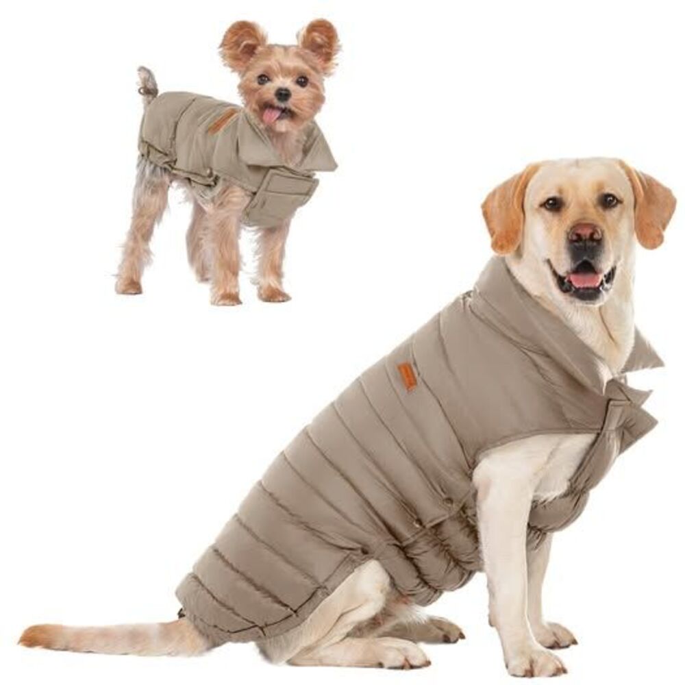 Space Lion Dog Puffer Jacket, Down Winter Coat